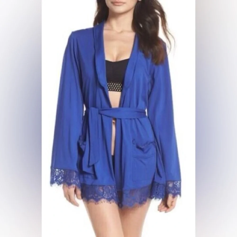 Free People Intimately Sweetest Thing Robe - Bright Indigo - Picture 1 of 4